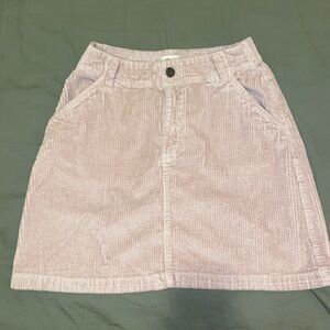 Pact Cream-Colored Corduroy A-Line Skirt